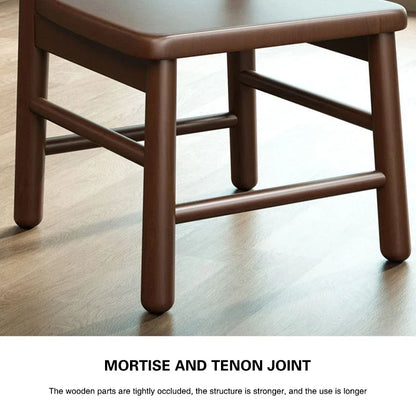 Solid Wood Backrest Chair Household Living Room Small Low Stool Dining Chair Non-Slip Children's Bedroom Shoe Change Stool