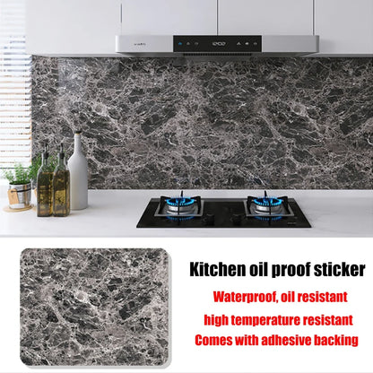 40cm New Kitchen Oil-proof Wall Stickers Self-adhesive Stain-resistant High Temperature Kitchen Countertop Protective Wallpaper