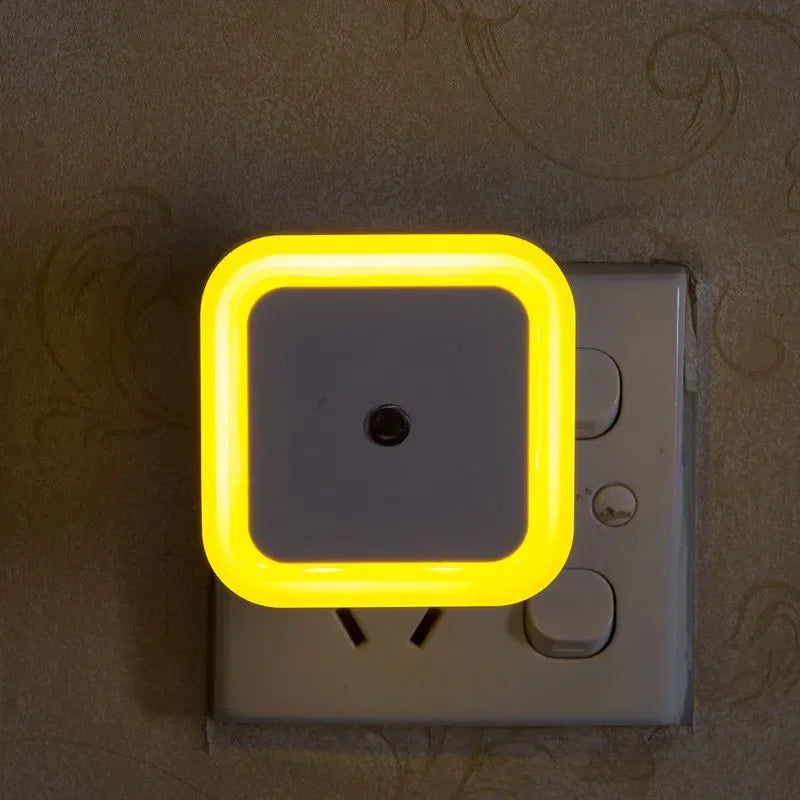 LED Night Light Wireless Sensor EU/US Plug Mini Square Lighting Lamp For Baby Children Living Room Bedroom Corridor Night Lights