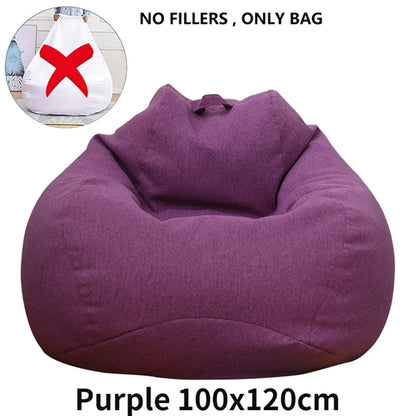 Lazy Sofas Cover Large Bean Bag Cover Without Filler And Sofa Inner Liner Living Room Home Tatami Lounger Comfortable Seat Cover