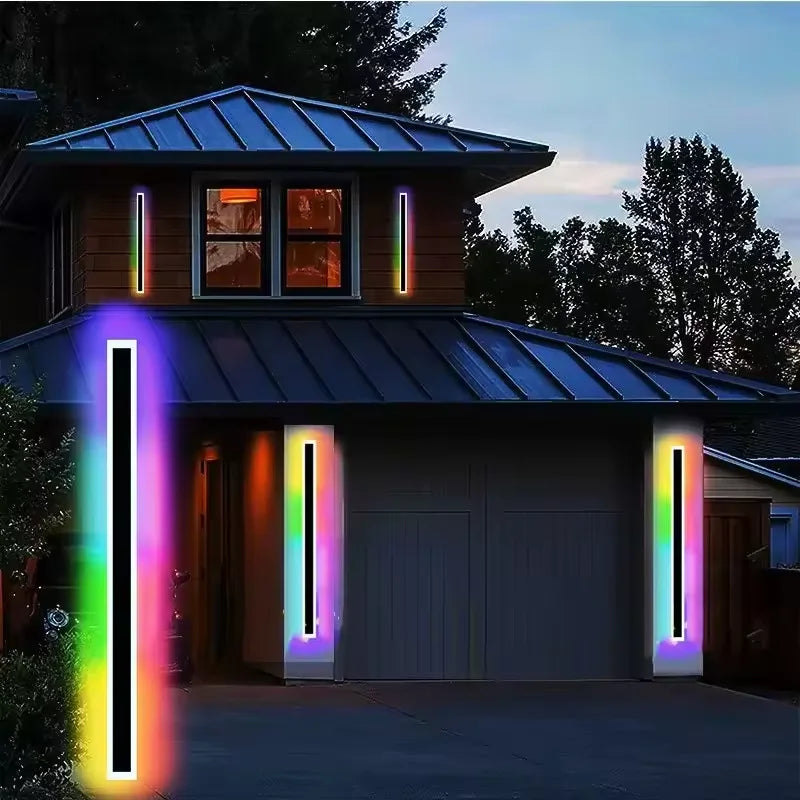 RGB Wall Lights Outdoor Porch Christmas Easter Party Intelligent Remote Control Balcony Terrace Decoration Lighting Wall Lamp