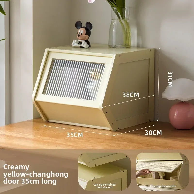 Bucket cabinet, storage cabinet, bedroom, living room, bookshelf, toys, snacks, storage and sorting cabinet can be stacked