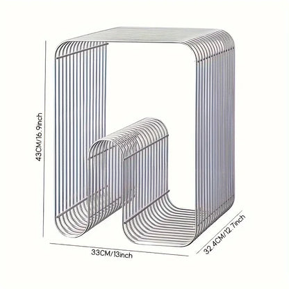 Modern Scandinavian Metal Coffee Table Living Room Furniture Sleek  Side Table Minimalist Storage for Magazines and Books