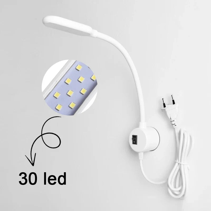 LED Sewing Machine Lighting Lamp Touch dimming Industrial 10/30 Led Light 360° Flexible Adjustable For Base Adsorbed Work Lamps