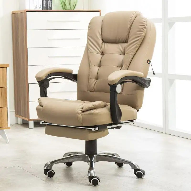 Office Chairs with Footrest 360° Swivel 2-point Massage Computer Chair Adjustable High Back