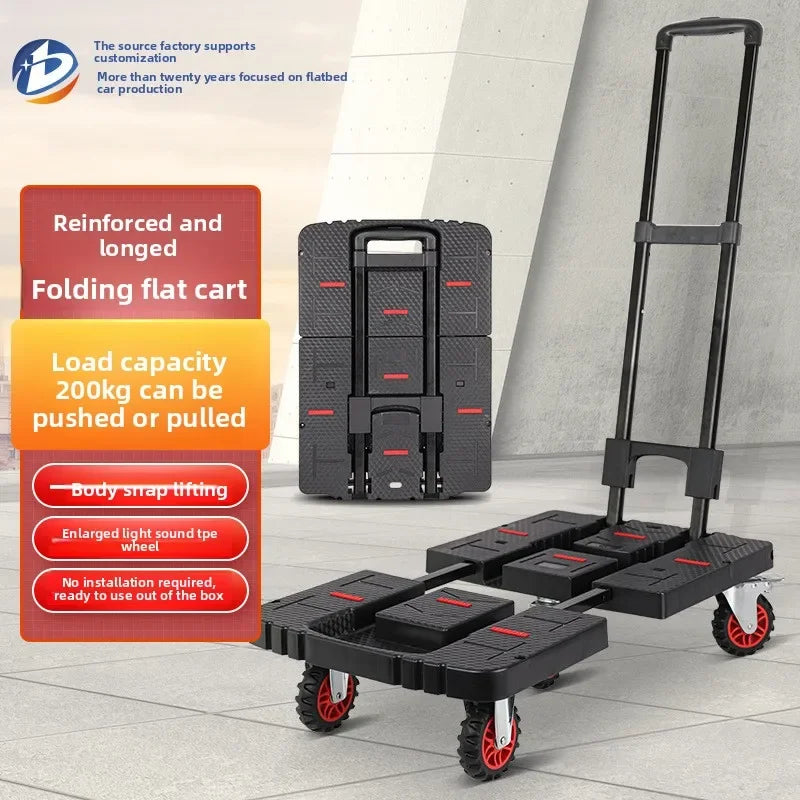 Baoyu, outdoor camper, family truck shopping cart with brake wheel folding trolley trailer