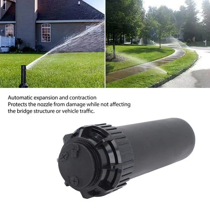 Telescopic Sprinkler Buried Retractable Sprinkler G3/4 Female Threaded Interface Plastic 40°‑360° Adjustable for Lawn