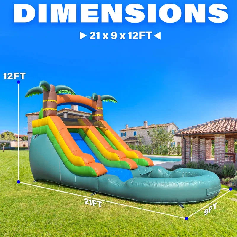 Commercial Grade WhiteInflatable Water Slide with Splash Pool and Air Blower for Party/Rental Inflatable Yard Decorations