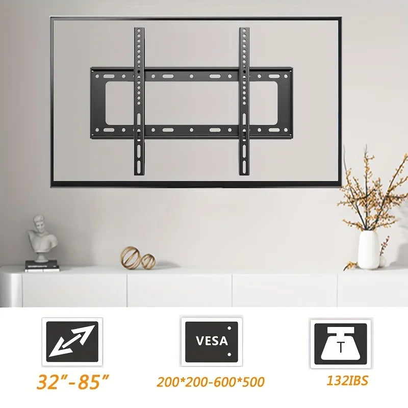 BEISHI Universal TV Bracket Low Profile TV Wall Mount Fixed for Most 40"-85" Flat/Curved TVs with Max VESA 600X500mm Up to 70kg