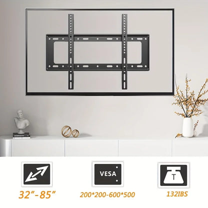 BEISHI Universal TV Bracket Low Profile TV Wall Mount Fixed for Most 40"-85" Flat/Curved TVs with Max VESA 600X500mm Up to 70kg
