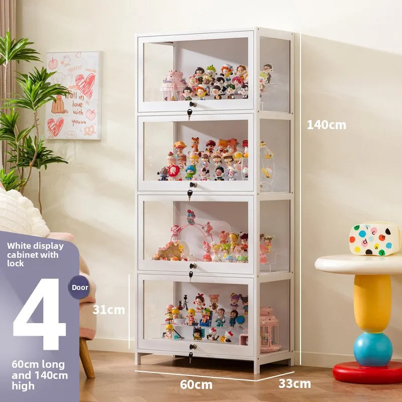 Figure cabinet with lock transparent Lego display cabinet household blind box ornament two-dimensional pain cabinet