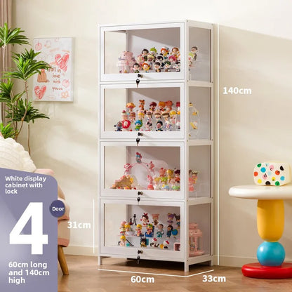 Figure cabinet with lock transparent Lego display cabinet household blind box ornament two-dimensional pain cabinet