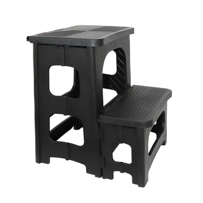 Household Two-Step Plastic Climbing Stool Step Height Stool Multifunctional Foldable Chair Car Wash Stool Stable And Non Slip