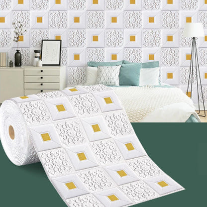 70cmx1m/2m/3m/5m/10m Waterproof 3D Stereo Wall Sticker Ceiling Bedroom Living Room Self-adhesive Background Decoration Wallpaper
