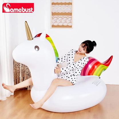 Camebust Inflatable Floating Swimming Pool Floats Unicorn Rider Animal Pool Floatsing Water Lounge Party Decoration