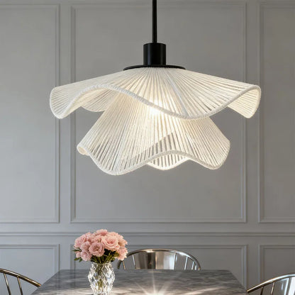 Rattan Flower pendant Lamp LED Chandelier Home Decoration Living Room Dining Indoor Bedroom Bedside Height Adjustable