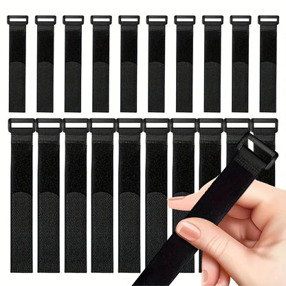 Reusable Hook & Loop Cable Ties - Adjustable Nylon Wire Fastener Straps for Securing Cord Management, Organizer DIY Cinch Straps