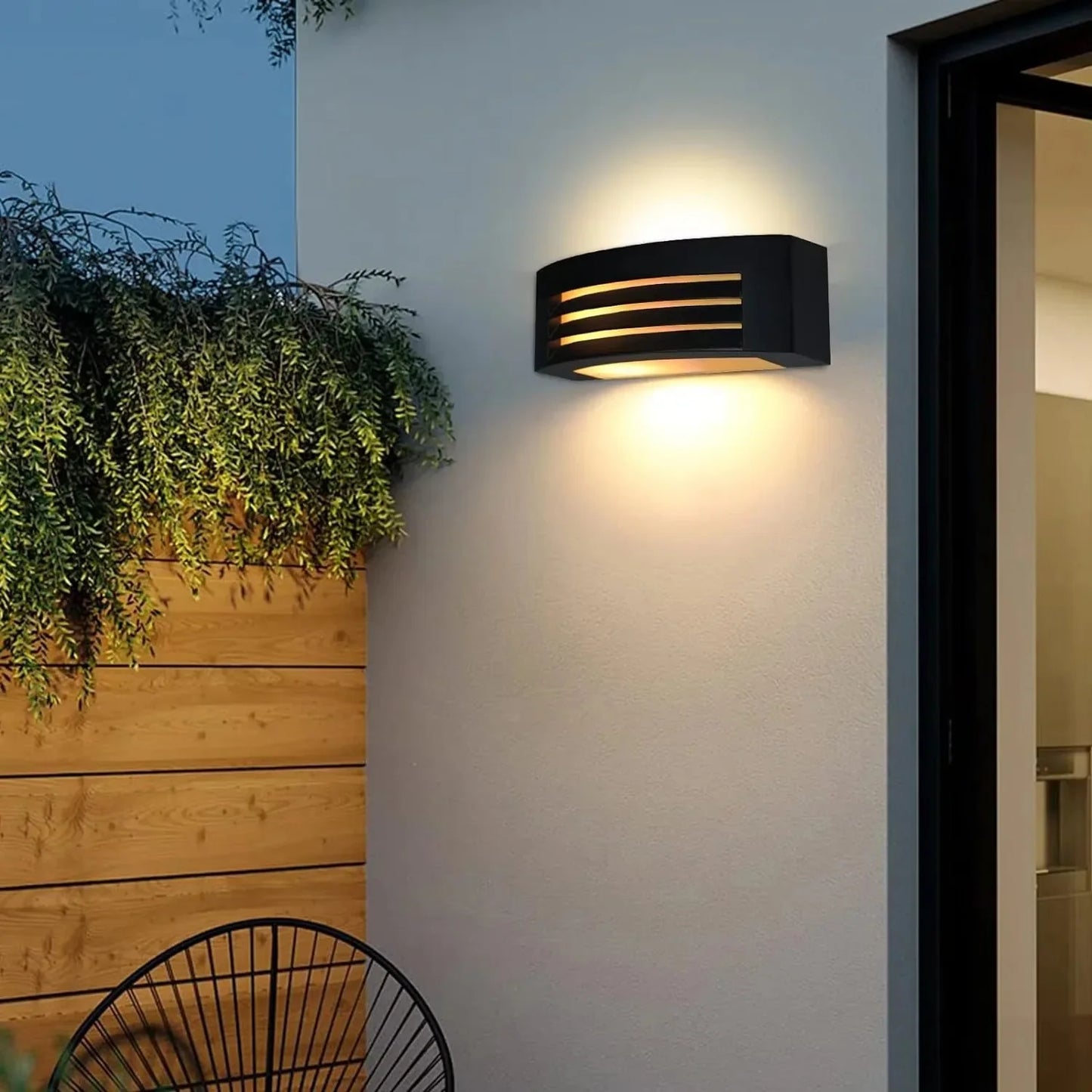 Aluminum Black Grille Wall Sconces E27 Base IP54 Waterproof Outdoor Wall Lamp  Balcony Courtyard Porch Hallway Corridor Lighting