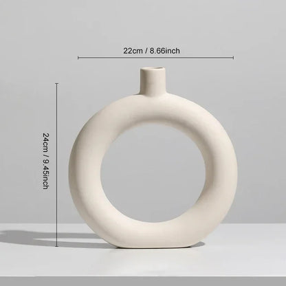 Nordic Style Flower Vase Morandi Geometric Vase Ceramic Art Crafts Bedroom Living Room Desktop Decoration Vase Decoration Home