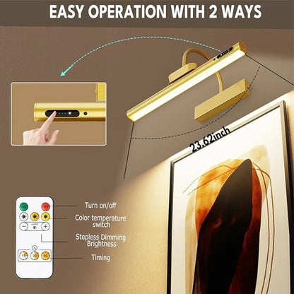 Living Room Wireless Wall Lamp With Remote Battery Operated Indoor LED Sconces Remote Control Paintings Picture Display Light