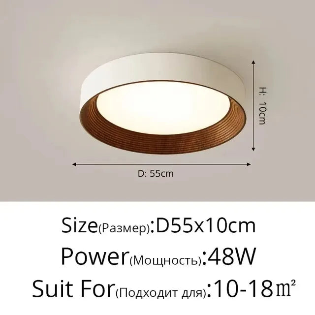 Nordic Creative Wood Grain Ceiling Lamp Minimalist Round LED Chandelier Living Room Balcony Bedroom Hotel Decor lighting Fixture