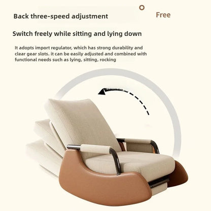 Reclining chair lunch break folding lazy sofa chair adults can sit reclining office nap chair balcony household rocking chair