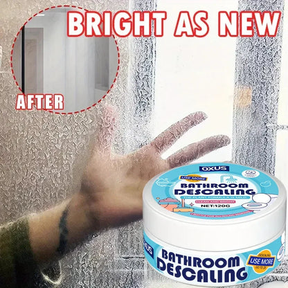 Powerful Bathroom Glass Polish Gel • Hard Water Stain Remover & Scale Cleaner for Shower Doors, Tiles, Stainless Steel • Multi-S