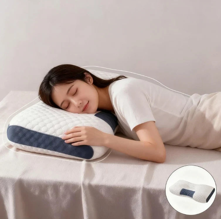 High Quality Washable Knitted Massage Pillow, Hypoallergenic Non-Collapse Neck Support Pillow for Better Sleep & Household Use