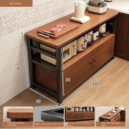 Multifunctional kitchen storage rack, sideboard cabinet, floor-standing wall table, workbench, cookware and bowl storage cabinet