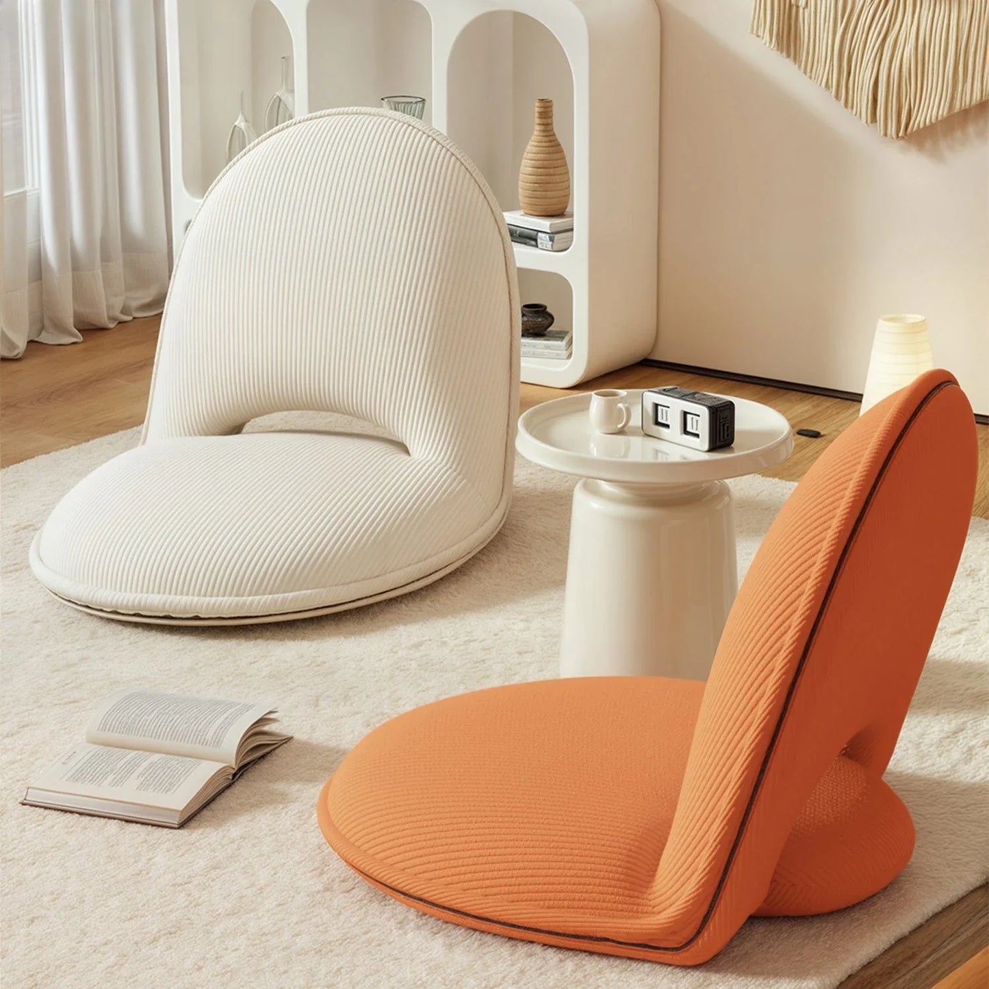 Foldable Backrest Tatami Lounger for Sitting & Sleeping, Small Space Bed for Bay Window Guest, Convertible Floor Cushion Chair