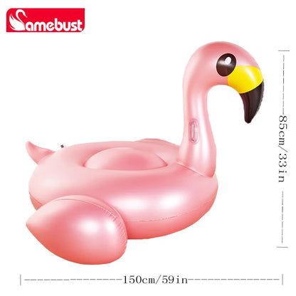 Camebust Inflatable Flamingo Tube Water Mount, Rose Gold Swimming Pool Float, Fun Beach Float, Swimming Party Decoration