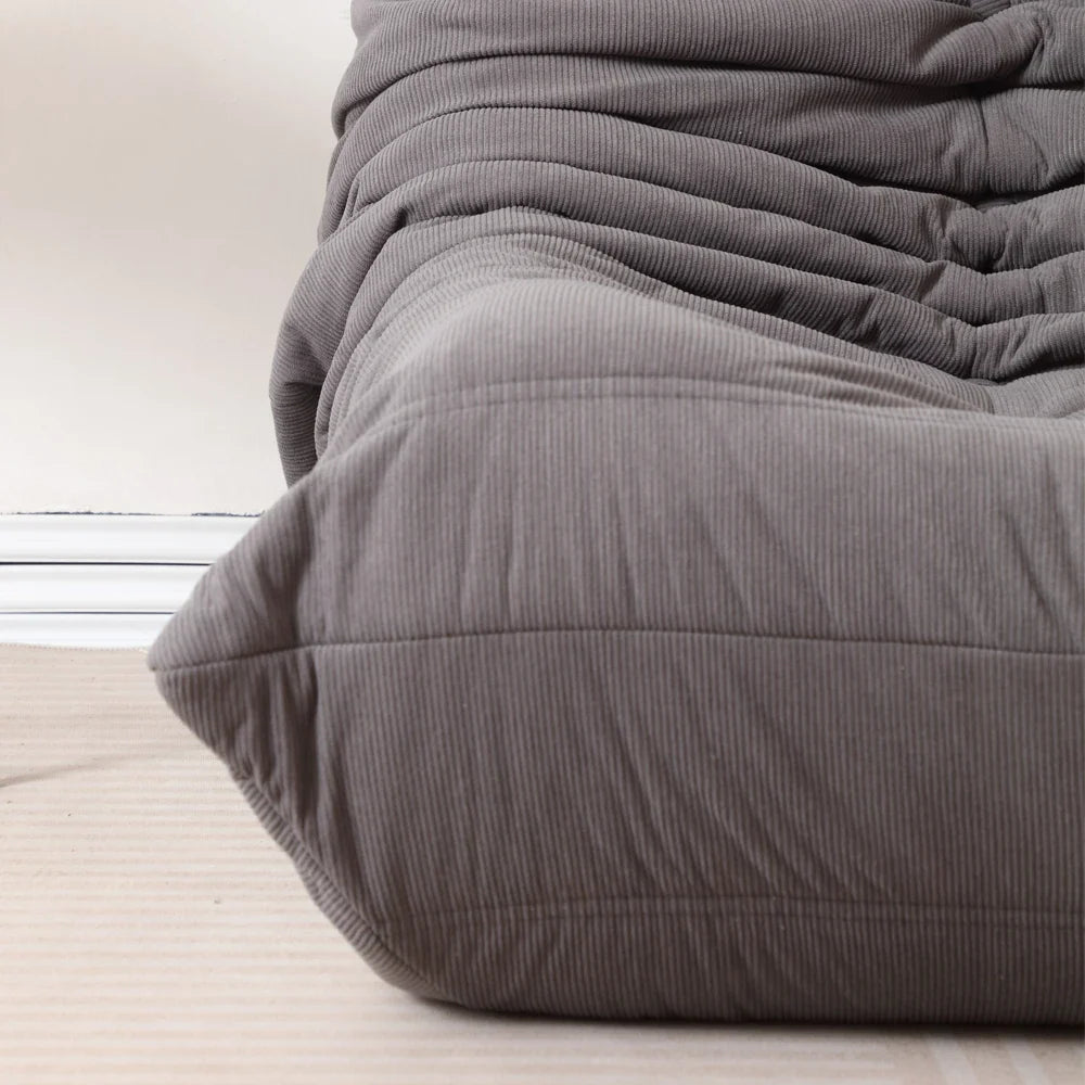 Lazy Sofa, Caterpillar Sofa | Classic Grey Sponge-Filled, Living Room Ready, No Electricity Needed