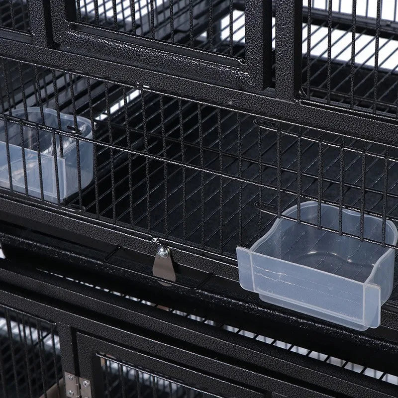 Breeding Flight Bird Cage with Detachable Rolling Stand Breeder Cage with Perches, Food Boxes, Slide-Out Tray and Storage Shelf