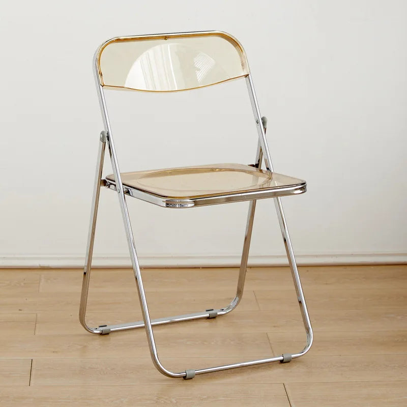 Internet celebrity folding chair acrylic transparent chair completed photo without chair simple folding crystal diningchairstool