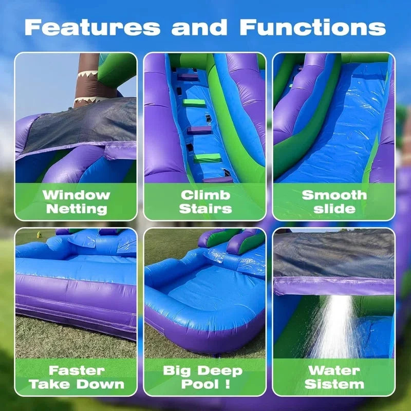 Commercial  Water Slide Grade Inflatable Water Slide Outdoor Indoor Bouncy Castle for Adults and Kids Includes Blower