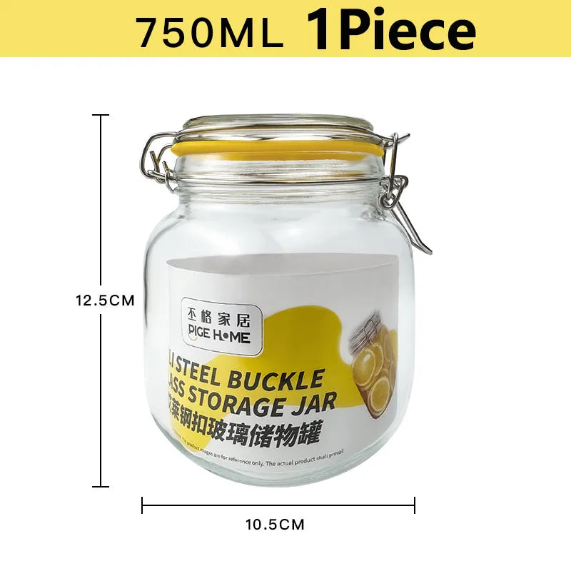HeY LiLac Glass Jars with Lids Kitchen Airtight Glass Jars Wide Mouth Canning Jars with Clip Top Lids Leak Proof Canisters Jars