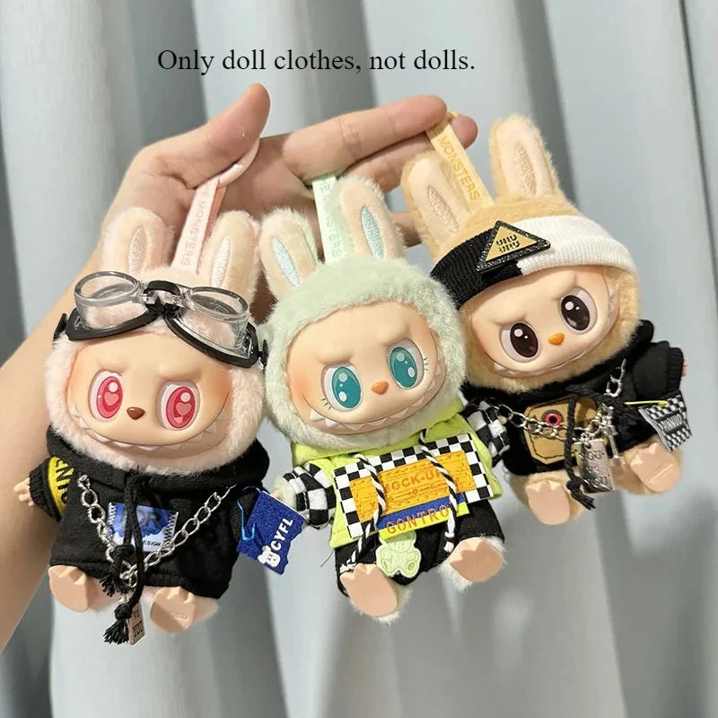 Labubu Doll Clothes Fashion Overalls Labubu doll V1 V2 Dolls Clothing Accessories 15/17cm Plush Doll Universal