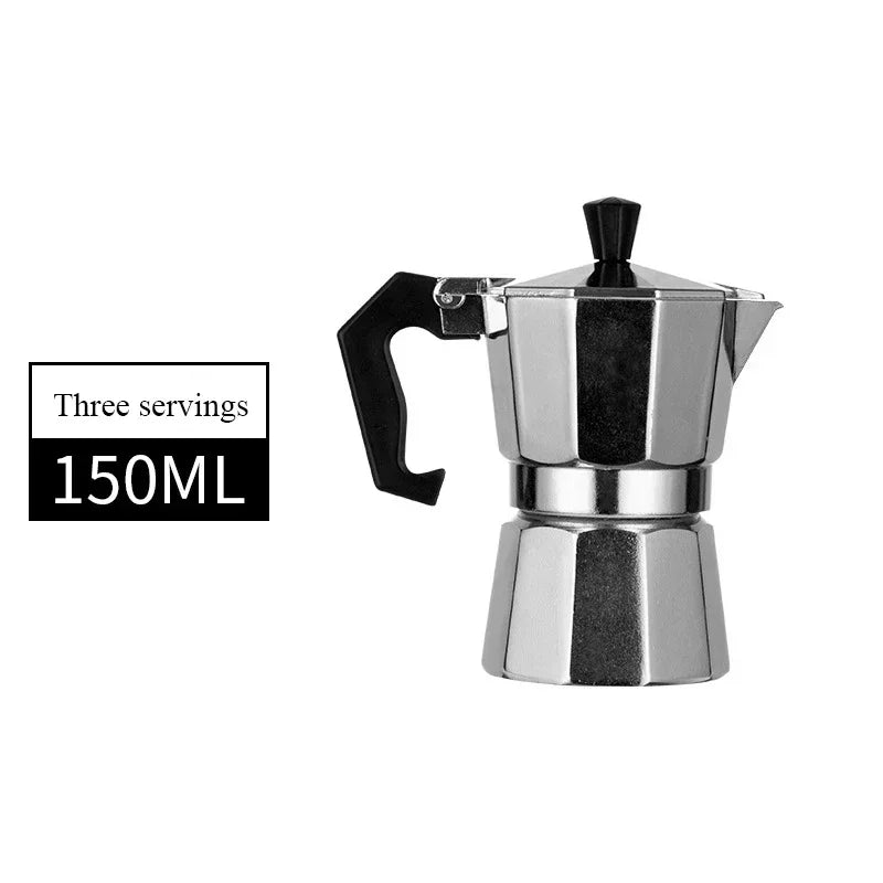 New 50ml-600ml Moka Pot Aluminum Household Electric Burner Stove Top Espresso Percolator Coffee Maker Coffee Extraction Pot