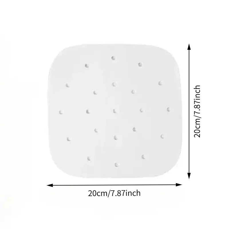 50Pcs Air Fryer Parchment Paper Liners Disposable Square Non-Stick Oven Oil-absorbing Paper Baking Accessories