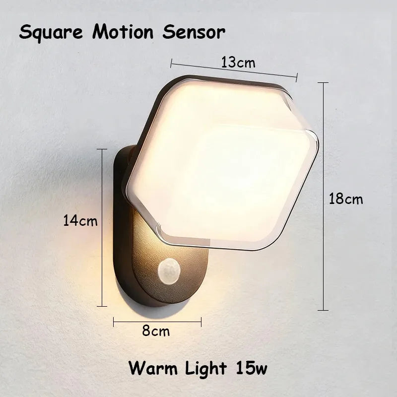 Courtyard Wall Lamps with Sensor Outdoor Waterproof Wall Lamps Villa Entrance and Terrace Lighting Lamps, Outdoor Balcony Lamps