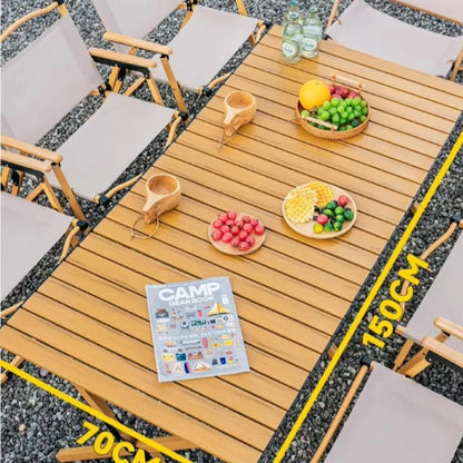 Portable Wooden Picnic Table Lightweight Compact Outdoor Folding Camping Table Camping Picnics Backyard Parties Beach Trips