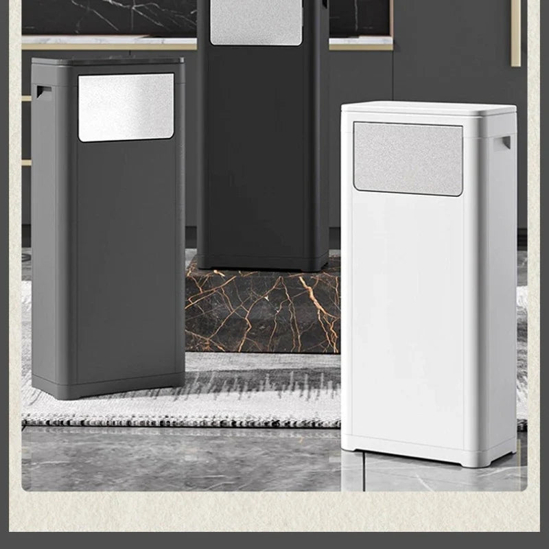 Touchless Motion Sensor Trash Can Dual Lid Hands Free Kitchen Large Capacity Outdoor Commercial Garbage Bin Lixeira Banheiro