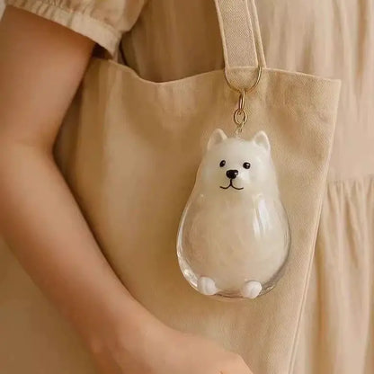 Transparent Storage Box Dog Hair Collection Pendant Golden Retriever Corgi Samoyed Labrador Hair Storage Keychain
