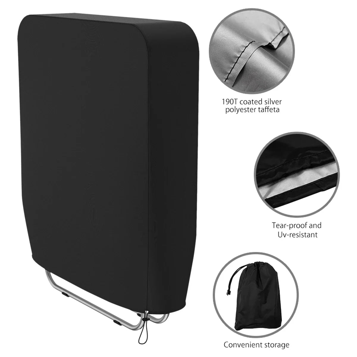 1/2 Pcs Folding Reclining Chair Cover Waterproof Dustproof Anti-UV Sun Lounger Cover 93x82 cm Furniture Covers for Outdoor Patio