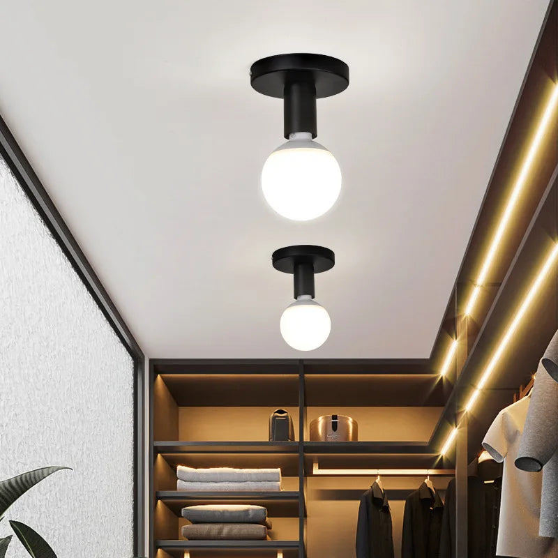 Modern Black E27 Lamp Base Nordic Retro Iron lamp Decor For Living Room Bedroom Bathroom Ceiling Light Wall Lamp Holder