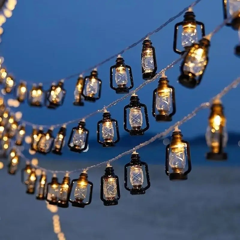 LED Solar Lamp String Lantern Bottle Retro Light String Christmas Decoration Lamp Garden Atmosphere Light Outdoor Camping Light