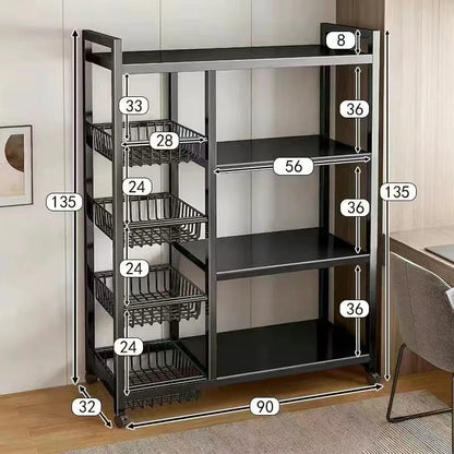 Multi-purpose mobile storage rack detachable mesh basket kitchen storage rack balcony living room shelf