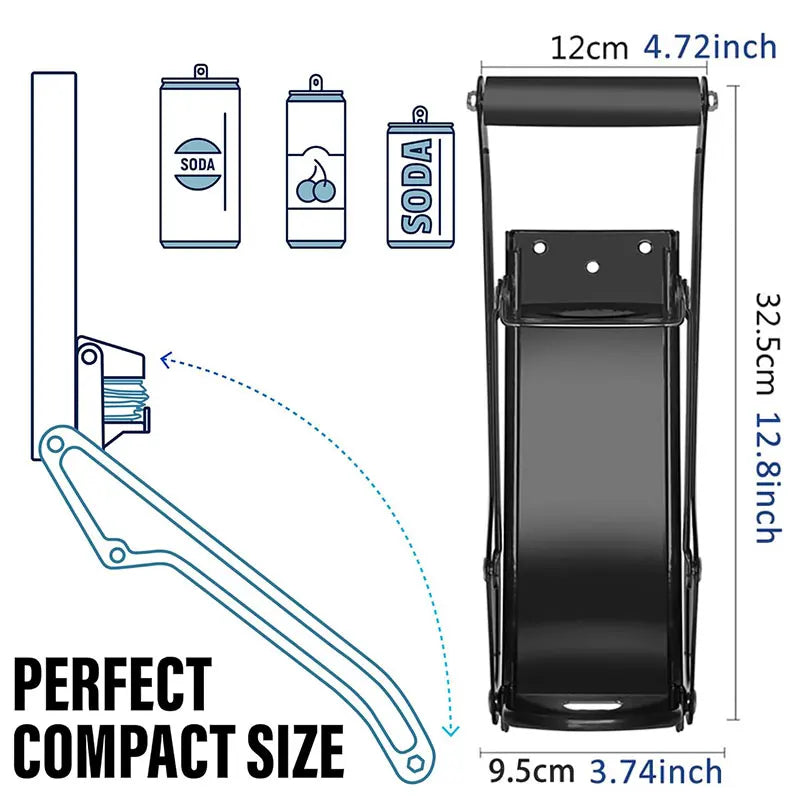 Can Crushers for Recycling 16 oz Heavy Duty Metal Can Crusher Wall Mounted Soda & Beer Can Smasher for Recycling w Bottle Opener