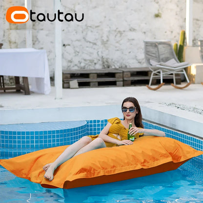 OTAUTAU 6ft Giant Floating Bean Bag Lounger Cover No Filler Outdoor Swimming Pool Pillowsac Garden Beach Beanbag Salon Sac DD034