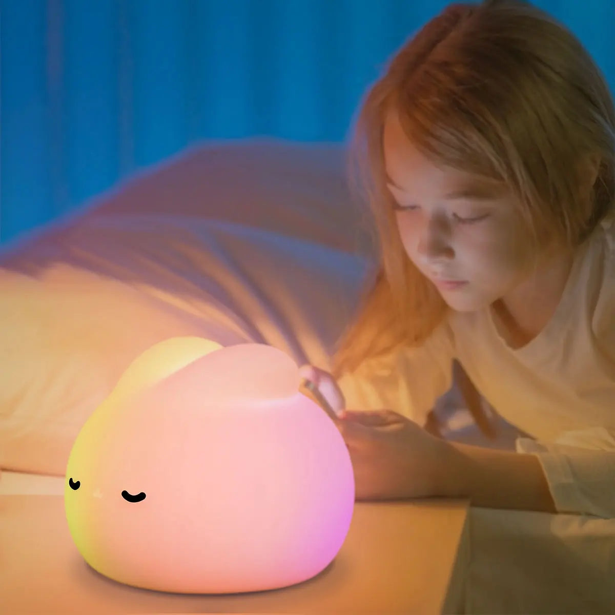 Silicone Rabbit Night Lamp Dream Rabbit Night Light LED Touch Sensor Lamp Timing Desktop Decoration Children's Night Light Gift